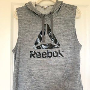 Reebok sleeveless hoodie in size medium, grey